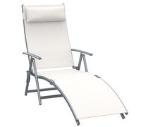 Outsunny Tumbona plegable de jardín – Respaldo ajustable 7 posiciones, almohada, carga 165 kg