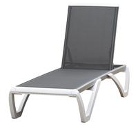 Outsunny Tumbona Reclinable de Jardín con Ruedas y Respaldo Ajustable en 5 Niveles Sillón Relax de Aluminio para Terraza Balcón Piscina 170x67,5x95 cm Gris Blanco Gray and white 170x67.5x95cm