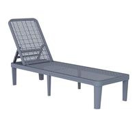 Outsunny Tumbona Reclinable Jardín Exterior 191x55x35,5 cm Gris Oscuro
