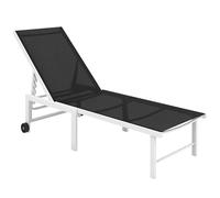 Outsunny Tumbona Reclinable Tumbona de Jardín Exterior con Ruedas Estructura de Acero y Respaldo Ajustable en 5 Niveles Carga 120 kg para Balcón Patio Terraza 166x60x84 cm Gris Gris claro
