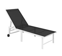Outsunny tumbona reclinable tumbona jardín exterior con ruedas respaldo ajustable en 5 niveles y estructura de acero carga 120 kg para patio terraza balcón 166x60x84 cm gris 84 cm