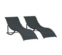 Outsunny Tumbonas Plegables Juego de 2 Ergonómica con Marco de Aluminio Textilene para Patio Jardín Terraza 165x61x63 cm Negro Aosom España