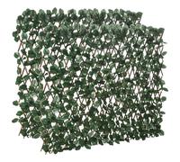 Outsunny Valla de Enrejado Expansible de 2 Piezas con Hojas 295x70 cm Celosía Extensible de Mimbre para Jardín Balcón Verde Aosom España