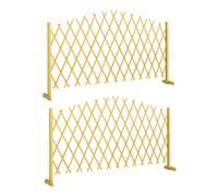 Outsunny Valla de Madera Extensibles Set de 2 Paneles 180x30x103 cm para Decoración Terraza y Jardín Natural Aosom España