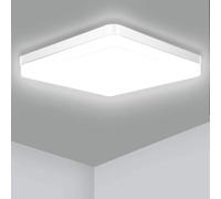 Ouyulong Lámpara de techo LED cuadrada, 36W 6500K 23cm luz blanca cálida