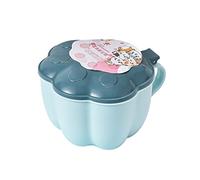 OVAQUIXI Caja de Condimentos de 4 Compartimentos, Contenedor de Almacenamiento de Especias con Almohadilla para Gatos con Caja Interior Desmontable para Mesa de Cocina, Tapa a Presión con (azul claro)