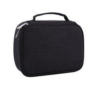 OVAQUIXI Estuche Organizador de Tela Plegable Multifunción con 72 Ranuras, Bolsa para Bolígrafos con Correa para Asa y Ranuras Elásticas para Materiales de Arte, Lápices de Colores, (Black)