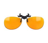 OVAQUIXI Gafas con Clip de Bloqueo de Luz Azul, Cómodas Lentes Naranjas con de 180° para Protección de la Visión por Computadora (Redonda)