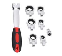 OVAQUIXI Juego de Llaves de Trinquete para Reparación Automotriz, 8MM, | Rotación de 180 grados, acero CRV y caja Stor, Kit de llaves intercambiables para mecánica, cabezales de 8MM 10MM 13MM 14MM