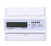OVAQUIXI Medidor de Energía Eléctrica Trifásico 230/400V 5-100A | Medidor Digital de KWh, Pantalla LCD, Salida de Pulso en Carril DIN Clase 1, para Monitoreo de Energía Industrial y Comercial