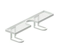 Over Faucet Shelf - White/Gray, No-Drill 19.69 Inch U Shape Quick Drainage, Over The Bathroom Sink Organizer, Stainless Steel, No Slip Mat | Toothbrushes, Cups, Cosmetics, Champú, Kitchen, Hotel, D