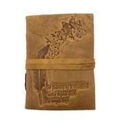OVERDOSE Deckle Yellow Buff Leaf Leather Journal - Diario de viaje Vintage Sketch Escribir Diario Libro De Sombras Hecho A Mano Vintage Deckle Edge Paper - 5 X 7 Pulgadas | 12 × 17 Cm | A6