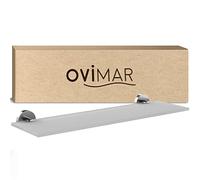 ovimar Estante de baño Nordborg | acero inoxidable | plata | estante de cristal para taladrar | colgar en el baño o en la cocina | para estante o como pequeña estantería para diversos utensilios de
