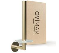 Ovimar Portarrollos de Repuesto Giskesanden Gold para Pegar 3M - Acero Inoxidable y Cristal, Autoadhesivo, Sin Agujeros, Hasta 2 Rollos