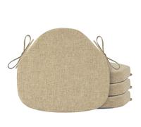 OVOV Windsor - Juego de 4 cojines para sillas de comedor, cojines de asiento para silla de cocina, cocina, cocina, cocina, cojines de silla con textura gruesa con lazos y parte inferior antideslizante