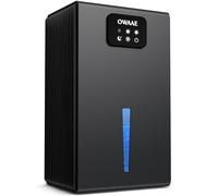 OWAAE Deshumidificador, 1000 pies cuadrados para el hogar, dormitorio, baño, sótano con tanque de agua de 95 onzas, modo de suspensión, apagado automático, luz LED de 7 colores, gris