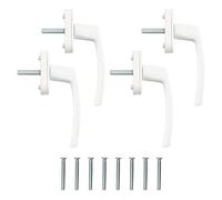 Ownkim 4 pcs Manilla para Ventanas Practicables de Aluminio con Cerradura de Seguridad y Protección Infantil, Adecuada para Ventanas y Puertas, Distancia Entre Orificios de 43 mm