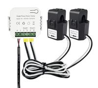 OWON Monitor de energía bidireccional inteligente WiFi de 2 vías con 80 A/2 abrazaderas, monitor de energía WiFi para el hogar, medidor de energía monofásico compatible con electricidad