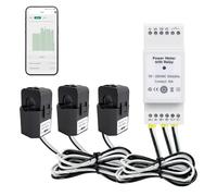OWON WLAN Smart Medidor de Energía con Relé, Tuya Compatible Contador de Energía para Sistema Mono/Trifásico, 16A de Contacto Seco, Monitorización en Tiempo Real de Voltaje y Potencia, Alexa y Google