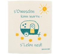 OWOSCHFETZN Paño Esponja - Caravana - Petróleo/amarillo OWOSCHFETZN