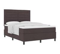 Owoxanthellate Cama con somier de 140 x 190 cm, color marrón oscuro, con colchón, somier de lamas, cabecero ajustable, madera de pino