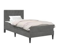 Owoxanthellate Cama tapizada con colchón 100 x 200 cm terciopelo gris | Elegante mueble tapizado para dormitorio con funda suave, cabecero acolchado y práctica distancia al suelo.