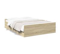 Owoxanthellate Estructura de cama con cajones, 120 x 190 cm, roble Sonoma, cama funcional de madera con somier y 2 cajones para dormitorio y habitación de invitados