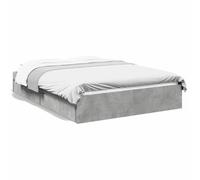Owoxanthellate Estructura de cama con cajones, 120 x 200 cm, color gris | Práctica cama doble con 4 cajones para el dormitorio, de madera resistente con aspecto moderno de hormigón.