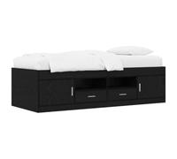 Owoxanthellate Estructura de cama con espacio de almacenamiento, 80 x 200 | Cama individual compacta hecha de madera duradera con cajones y estantes para ordenar tu dormitorio.