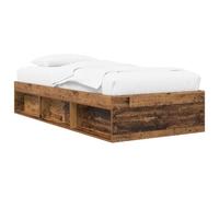 Owoxanthellate Estructura de cama con espacio de almacenamiento, 80 x 200 | Cama individual compacta para el dormitorio con compartimentos integrados para ordenar y somier de láminas resistente.