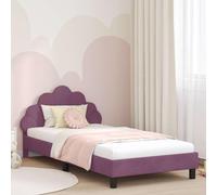 Owoxanthellate Estructura de cama infantil de terciopelo morado, 80 x 200 cm, con espacio de almacenamiento, cabecero moderno, cama individual para niñas y adolescentes, sin somier, fácil de limpiar