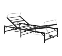 Owoxanthellate Marco de cama eléctrico negro 80 x 200 cm acero | Somier ajustable con mando a distancia y barra de sujeción en el dormitorio para colchones de 80 x 200 cm.