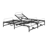 Owoxanthellate Marco de cama eléctrico negro 90 x 213 cm acero | Somier de láminas de acero resistente para dormitorio con cabecero y pies ajustables y mando a distancia por cable.