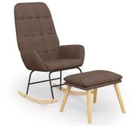 Owoxanthellate Mecedora con reposapiés, tela topo, 2 piezas, silla de relax | Silla de lactancia ergonómica con acolchado y taburetes para salón y dormitorio, tapizado de tela duradera en color topo.