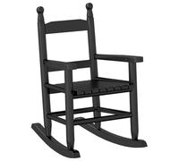 Owoxanthellate Mecedora de madera maciza negra álamo mini silla | Silla ergonómica de madera con suave movimiento oscilante para balcón, terraza y sala de estar. Soporta hasta 110 kg.