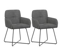 Owoxanthellate Sillas de comedor 2 piezas terciopelo gris oscuro metal 59 x | Sillas tapizadas modernas con reposabrazos para comedor y sala de estar. Cubierta de terciopelo suave combinada con