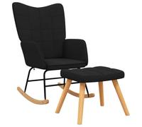 Owoxanthellate Sillón mecedora con taburete, 2 piezas, sillón relax, color | Silla de lactancia ergonómica con taburete acolchado para salón y dormitorio. Las cuchillas de acero de madera resistentes