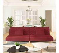 Owoxanthellate Sofá cama de 2 plazas, color rojo vino, 200 x 84,5 x 69 cm, sofá cama reclinable y 2 cojines, diseño moderno para salón, oficina, estudio