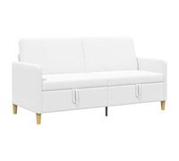 Owoxanthellate Sofá de 3 plazas con espacio de almacenamiento, color blanco | Sofá acolchado compacto con asiento plegable, funda extraíble y patas marrones para sala de estar o habitación de invitados.