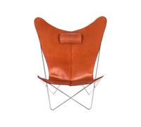 OX Denmarq Butaca KS Chair cuero avellana. estructura de acero inoxidable