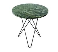OX Denmarq Mesa auxiliar Tall mini O Ø50 H50. base negra mármol verde
