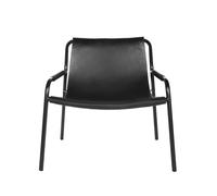 OX Denmarq Sillón September cuero negro. estructura de acero lacado negro