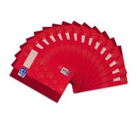 Oxford 100050402 - Cuaderno de ejercicios (15 unidades, con rayas dobles, 16 hojas, A4, 90 g/m²), color rojo