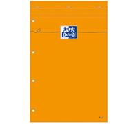 Oxford 100106286 - Bloc de notas (5 unidades, A4+, 80 páginas perforadas, con líneas y marco, 80 g/m2), color naranja
