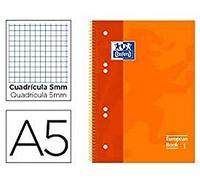 Oxford Cuaderno A5 100430568 120 hojas microperforado cuadrícula 5x5 colores surtidos