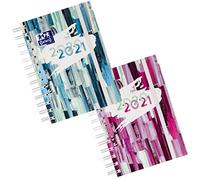 Oxford 20 x Agenda escolar 2020/2021, 10 unidades con 2 colores, 2 páginas = 1 semana 12 x 18, espiral Twin-Wire 80 hojas