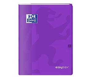Oxford 400100063 EasyBook - Cuaderno grapado (24 x 32 cm, 96 páginas, 90 g, cuadros grandes, color morado