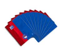 Oxford 400101421, Cuaderno cuadriculado DIN A4, Azul/Rojo,pack de 10 unidades