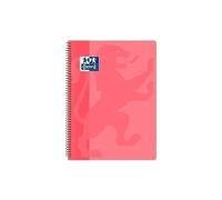Oxford Cuaderno Espiral Folio Escolar Clásico (80H) (Cuadricula 4mm) Tapa Polipropileno - Rosa