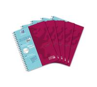 Oxford 400132984 Europeanbook A4 cuadriculado, 5 unidades, 90 g de papel, con pizarra blanca removible para máxima productividad y separadores desplazables, color morado